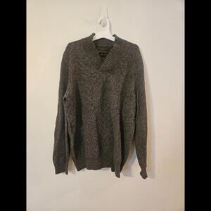 Jos A. Bank Reserve GrayWool Blend Pullover Long Sleeve V Neck Sweater Woman's L